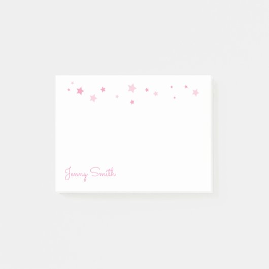 Roze sterren op maat post-it® notes (Voorkant)