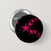 Roze sterren ronde button 5,7 cm (Voorkant /achterkant)