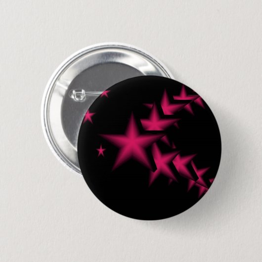 Roze sterren ronde button 5,7 cm (Voorkant /achterkant)