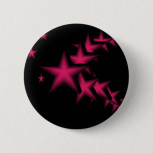 Roze sterren ronde button 5,7 cm