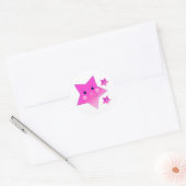 Roze sterren ronde sticker (Envelop)