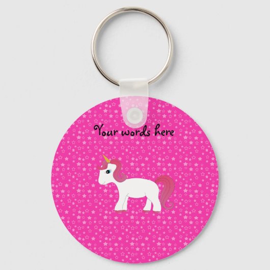 Roze sterren van Unicorn Sleutelhanger (Voorkant)