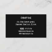 Roze sterren 'VIP PASS' visitekaartje zwart terug (Achterkant)