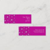 Roze sterren visitekaartje zijwitte rok (Voorkant / Achterkant)