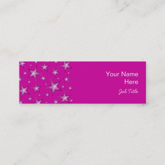 Roze sterren visitekaartje zijwitte rok (Voorkant)