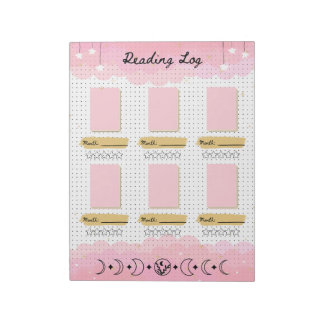 Roze Sterrenhemel Bullet Journal Leeslogboek Notitieblok
