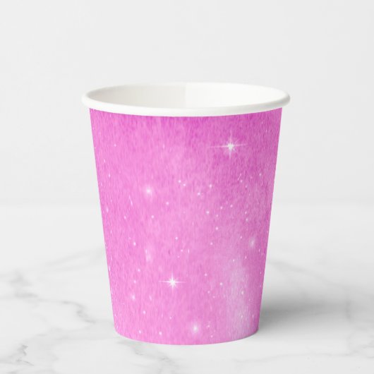Roze Sterrennacht Baby shower Papieren kopjes Papieren Bekers (Links)