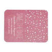 Roze Sterrennacht bespaart de Datum Premium Magnet Magneet (Horizontaal)