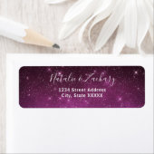 Roze Sterrennacht Celestial Return Address Etiket (Insitu)