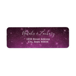 Roze Sterrennacht Celestial Return Address Etiket