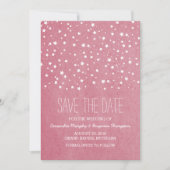 Roze Sterrennacht sparen de Datum uitnodigen Save The Date (Voorkant)