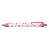 Roze Sterrenpatroon Zwarte Inkt Pen (Bovenkant)