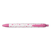 Roze Sterrenpatroon Zwarte Inkt Pen (Achterkant)