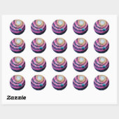 Roze sterrenstelsel ronde sticker (Vel)