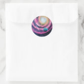 Roze sterrenstelsel ronde sticker (Tas)