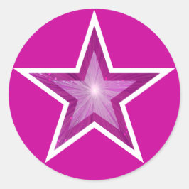 Roze sterstift roze ronde sticker