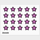Roze stervormig sticker zwart (Vel)