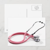 Roze Stethoscoop Briefkaart (Voorkant / Achterkant)