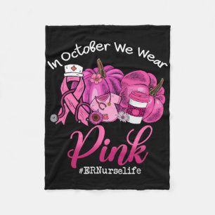 Roze Stethoscoop Er Nurse Medische Borstkanker Aw Fleece Deken
