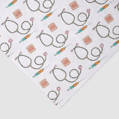 Roze Stethoscoop Medical Nuse Tissuepapier (Detail)