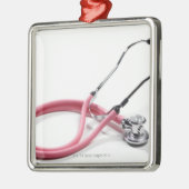 Roze Stethoscoop Metalen Ornament (Links)