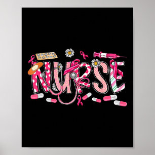 Roze Stethoscoop Zurse Medical Breast Cancer Poster