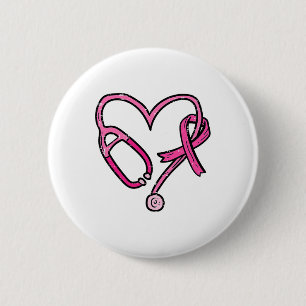 Roze Stethoscoop Zurse Medical Breast Cancer Ronde Button 5,7 Cm