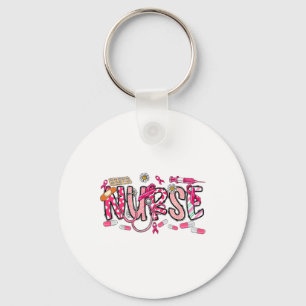 Roze Stethoscoop Zurse Medical Breast Cancer Sleutelhanger