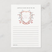 Roze steun voor bloemkool voor Baby shower Informatiekaartje (Voorkant)