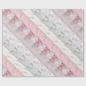 Roze steunkleurige glitterglazen sparkle collage cadeaupapier (Vlak)