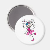 Roze Stick Fairy Engel Magnet (Voorkant / Achterkant)