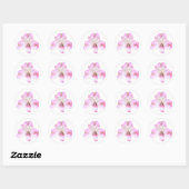 Roze Sticker met Alstroemeria Flower Round (Vel)