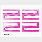 Roze Sticker met gingham en vlakke achtergrond (Vel)
