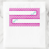 Roze Sticker met gingham en vlakke achtergrond (Tas)