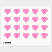 Roze sticker met hartvormige sticker (Vel)