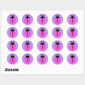  roze Sticker met Ladybug (Vel)