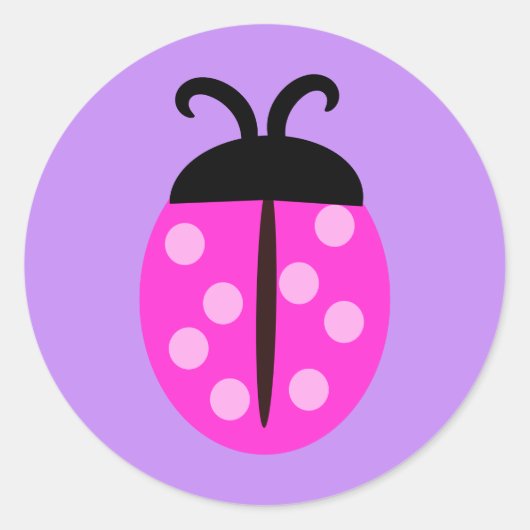  roze Sticker met Ladybug (Voorkant)