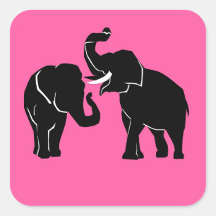 Roze Sticker met olifanten Kies Kleur