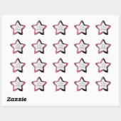 Roze Sticker met zwarte feestkleur voor Star Label (Vel)