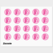 Roze Sticker op Rhode Island Classic Round (Vel)