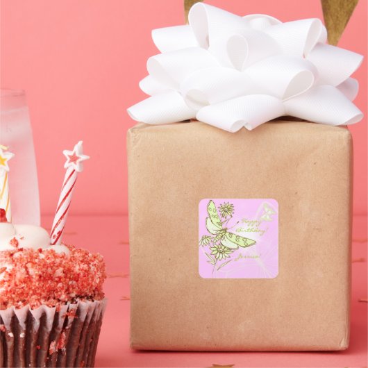 Roze Sticker van de Limoen-vlinder (Feest)