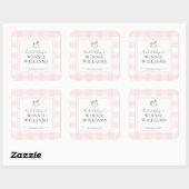Roze Sticker van Gingham Rocking Horse Bookplate (Vel)