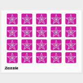 Roze sticker van Star Square (Vel)