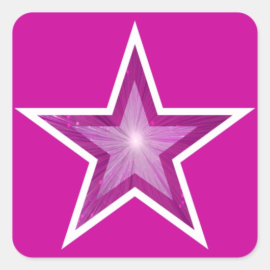 Roze sticker van Star Square (Voorkant)