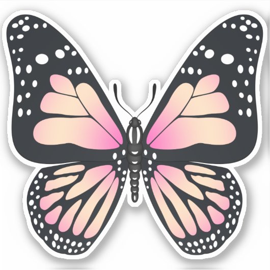 Roze Sticker voor monoboogvlinder (Voorkant)