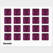 Roze Sticker voor stralingswaarschuwing (Vel)