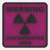 Roze Sticker voor stralingswaarschuwing (Voorkant)