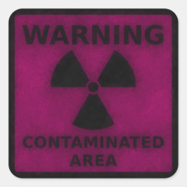 Roze Sticker voor stralingswaarschuwing