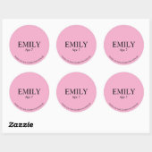 Roze sticker voor verjaardagsfeestje (Vel)