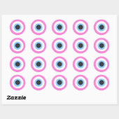 roze stickers met het boze oog (Vel)